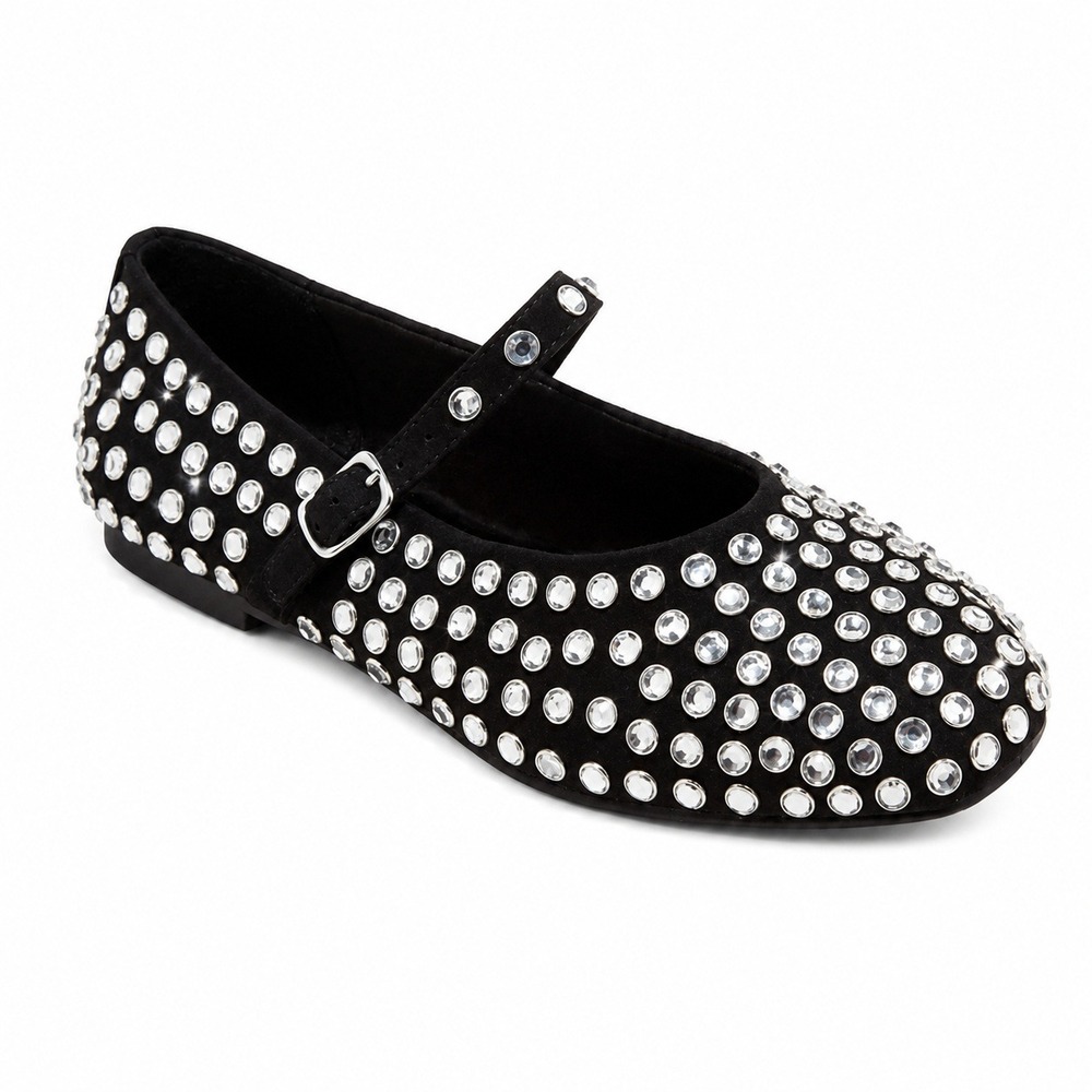 A New Day Issa Rhinestone Mary Jane Ballet Flats Black Size 11 New With Tags